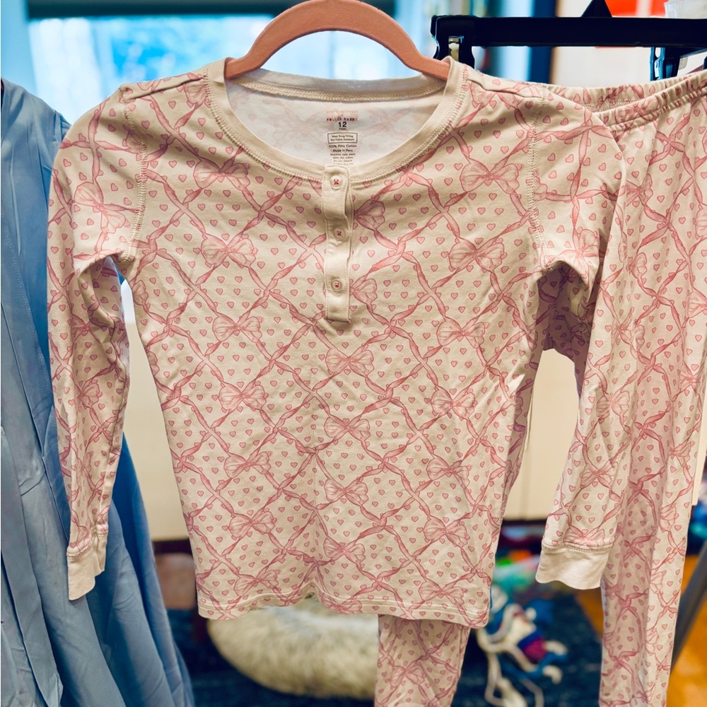 Roller Rabbit x LoveShackFancy White and Pink Pajama Top